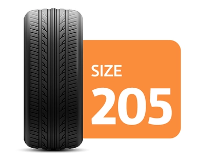 سایز لاستیک 205
