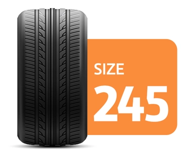 سایز لاستیک 245
